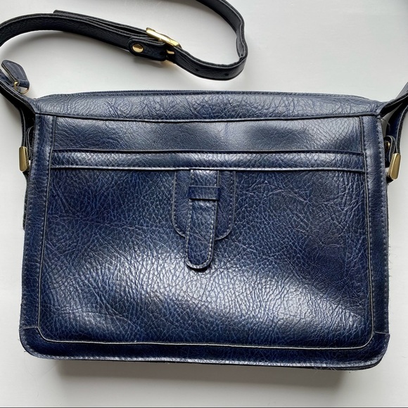 Cornell Cross Body Purse - Navy Man-Made Leather - Picture 3 of 9